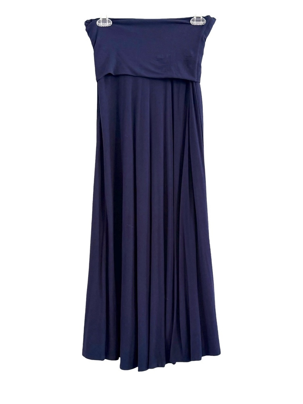 INC International Concepts Navy Blue Fold Over Jersey Maxi Skirt Size S